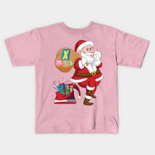 Santa Claus with a bag of presents Kids T-Shirt